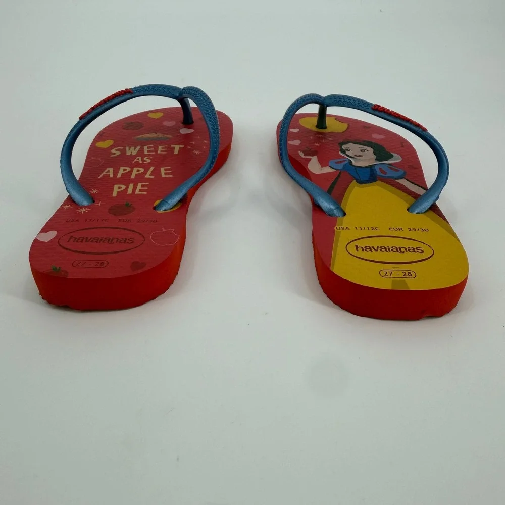 Havaianas Disney Snow White Red Flip Flops Girls Size 11/12C Sweet As Apple Pie
